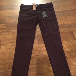 American eagle outfitters maroon sateen jeggings
